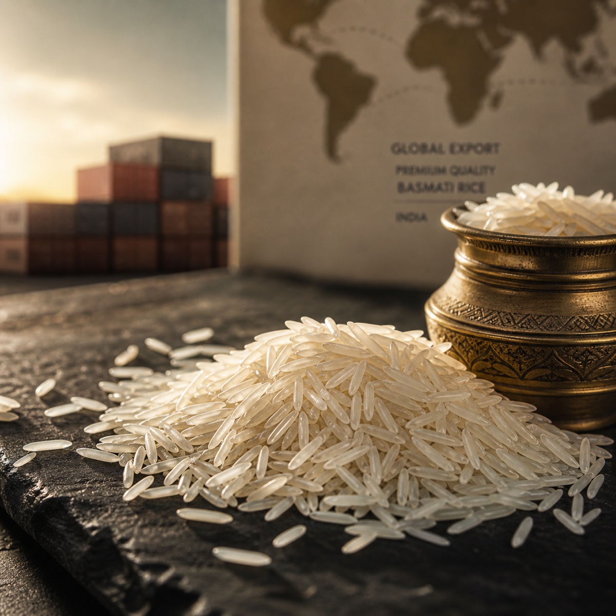 Premium Indian Basmati Rice — APEDA-registered, GI-protected origin from Punjab and Haryana. Pre-season 2026 forward contracts now open for 1121, PB 1718, and 1509 varieties.