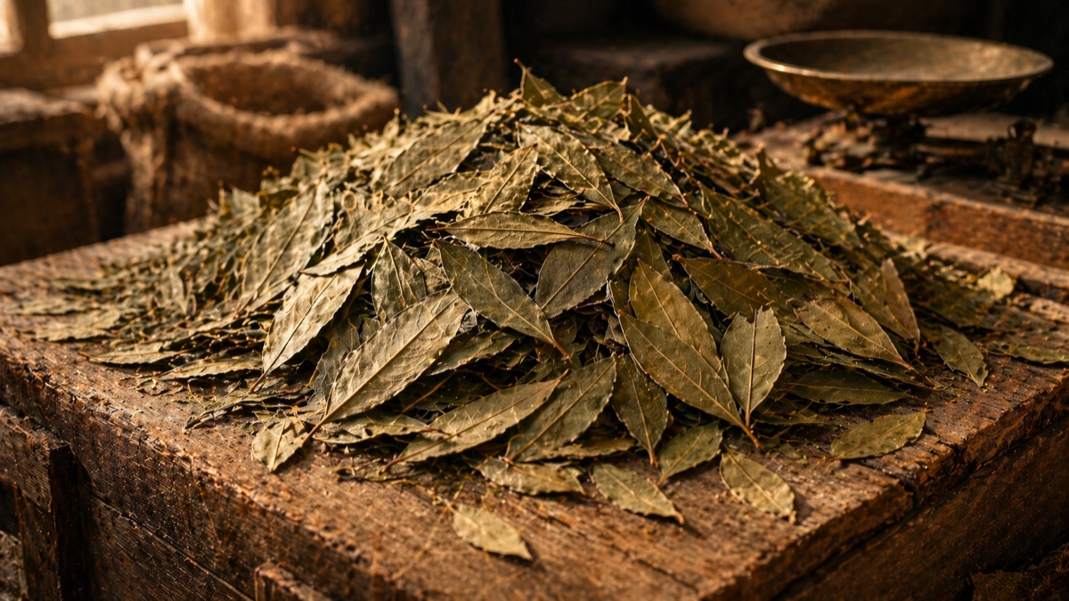 Dried tej patta (Indian bay leaf) sourced from Uttarakhand — distinct clove-cinnamon aromatics set it apart from Mediterranean laurel and command growing EU interest